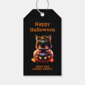 Halloween Party Zwarte Kat Pompoen Horror Eng Cadeaulabel (Achterkant)