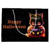 Halloween Party Zwarte Kat Pompoen Horror Eng Groot Cadeauzakje (Achterkant)