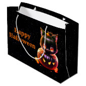Halloween Party Zwarte Kat Pompoen Horror Eng Groot Cadeauzakje (Achterkant Gekanteld)