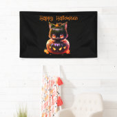 Halloween Party Zwarte Kat Pompoen Horror Eng Spandoek (Insitu)