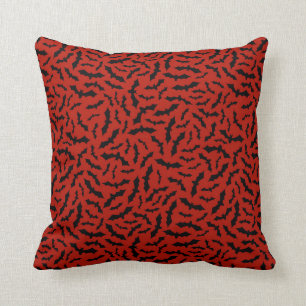 Halloween past de Red Bat Cotton 16-inch X16-inch Kussen