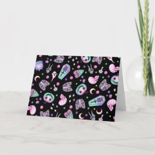 Halloween pastel gothic apothecary and graveyard kaart