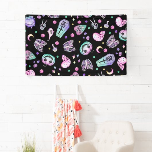 Halloween pastel gothic apothecary and graveyard spandoek (Insitu)