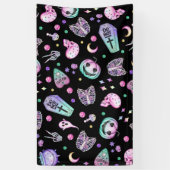 Halloween pastel gothic apothecary and graveyard spandoek (Verticaal)