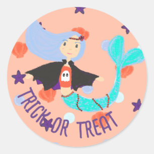 Halloween Pastel Mermaid Vampire Ronde Sticker