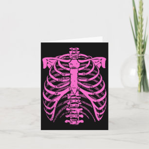 Halloween Pastel Pink Skeleton Rib Cage Kaart