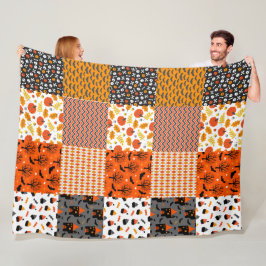 Halloween Patchwork Pattern Fleece Blanket
