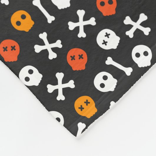 Halloween Patchwork Pattern Fleece Blanket Deken (Hoek)