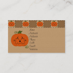 Halloween Patchwork Pumpkin-kaart Visitekaartje