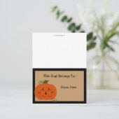 Halloween Patchwork Pumpkin Table Tent Briefkaart (Staand voorkant)