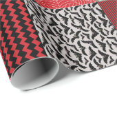 Halloween Patchwork Red, Gray and Black Cadeaupapier (Rol Hoek)