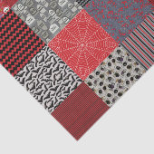 Halloween Patchwork Red, Grey and Black Tissuepapier (Detail)
