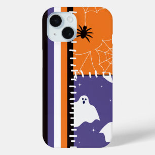 Halloween Patchwork Stripes Ghosts