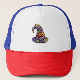 Halloween Patchwork Witch Hat Spooky Trucker Pet