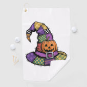 Halloween Patchwork Witch Pet Spooky Golfhanddoek (Insitu)
