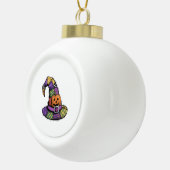 Halloween Patchwork Witch Pet Spooky Keramische Bal Ornament (Rechts)