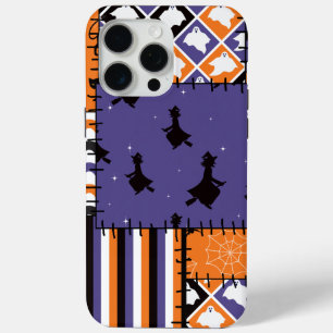 Halloween Patchwork Witches Cats Sierkussen iPhone 15 Pro Max Hoesje