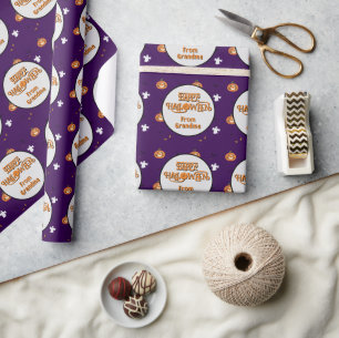 Halloween-patroon en griezelig bericht cadeaupapier
