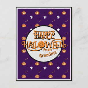 Halloween patroon en griezelig bericht feestdagenkaart