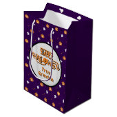 Halloween patroon en spookachtige boodschap medium cadeauzakje (Voorkant Gekanteld)