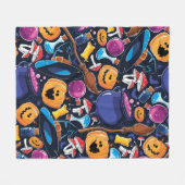 Halloween patroon fleece deken (Voorkant (Horizontaal))