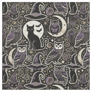 Halloween patroon-hekserij en spookachtige nacht stof