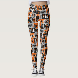 Halloween-patroon in haunted House Leggings