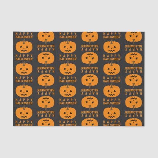 Halloween Patroon met pompoenpapier Tissuepapier (Voorkant)