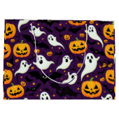 Halloween Patroon Naam Bats Ghost Scary Fun Party Groot Cadeauzakje (Achterkant)
