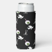 Halloween patroon op zwart (Seltzer Achterkant)