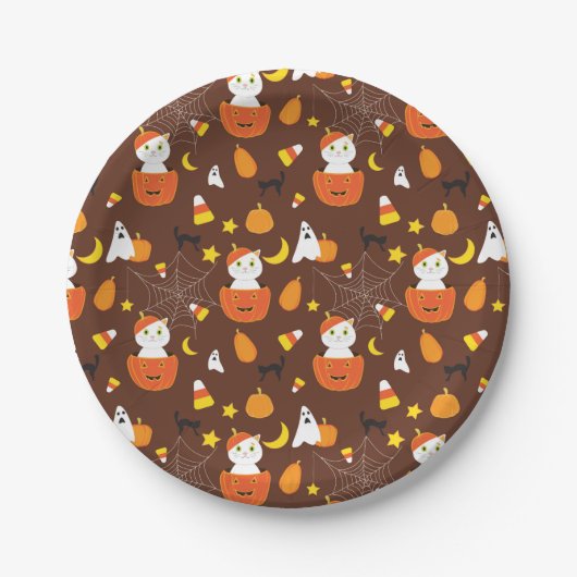 Halloween patroon papieren bordje (Voorkant)