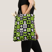HALLOWEEN - Patroon - Pictogrammen Zwart Groen