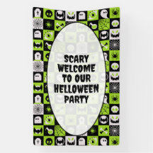 HALLOWEEN - Patroon - Pictogrammen Zwart Groen