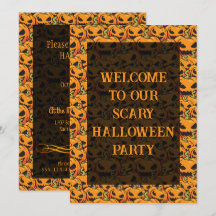 HALLOWEEN - Patroon - Pompoenen 1 uitnodiging