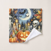Halloween patroon Spooky Bad Handdoek (Wasdoekje)