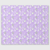 Halloween patroon. Spooky en schattig.b L Paarse B Cadeaupapier (Vlak)