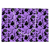 Halloween patroon. Spooky en schattig.b L Paarse B Groot Cadeauzakje (Achterkant)