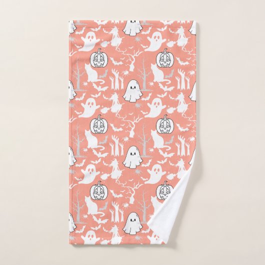 Halloween patroon. Spooky en schattig.b L Sinaasap Handdoek (Handdoek)