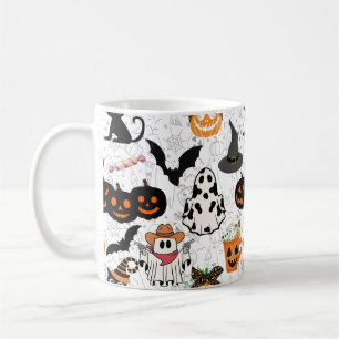 Halloween patroon. Spooky en schattig Koffiemok