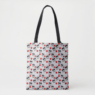 Halloween Patroon voor Skulls & Red Hearts Draagtas