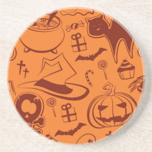 Halloween patroon zandsteen onderzetter