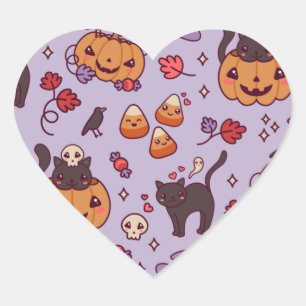 Halloween patroondecoratie koffie mok hartstift hart sticker