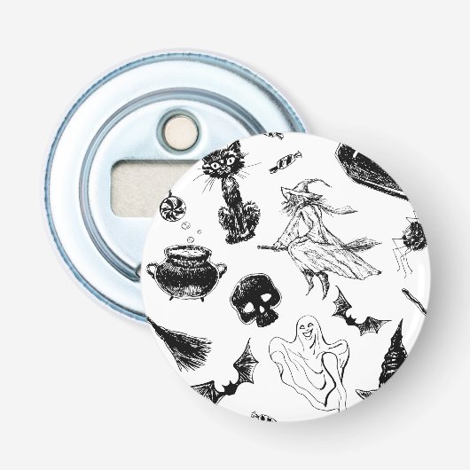 Halloween patroonontwerp button flesopener (Voorkant)