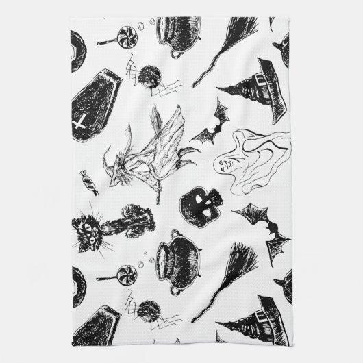 Halloween patroonontwerp theedoek (Verticaal)