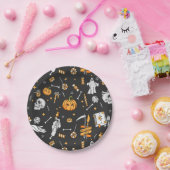 Halloween Pattern 2 Papieren Bordje (Feest)