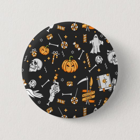Halloween Pattern 2 Ronde Button 5,7 Cm (Voorkant)