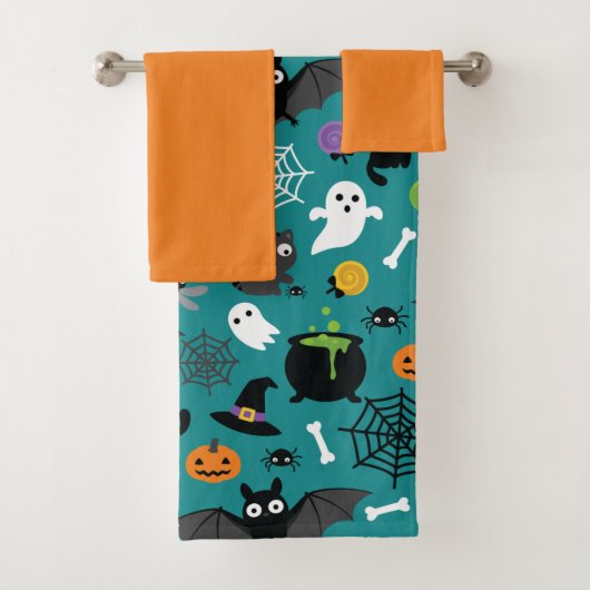 Halloween Pattern Bad Handdoek (Insitu)