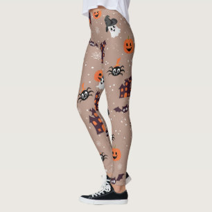 Halloween Pattern Bleke Taupe Leggings