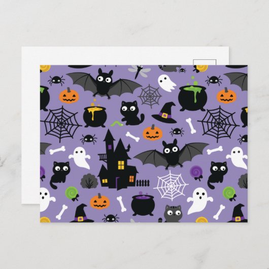 Halloween Pattern Briefkaart (Voorkant / Achterkant)