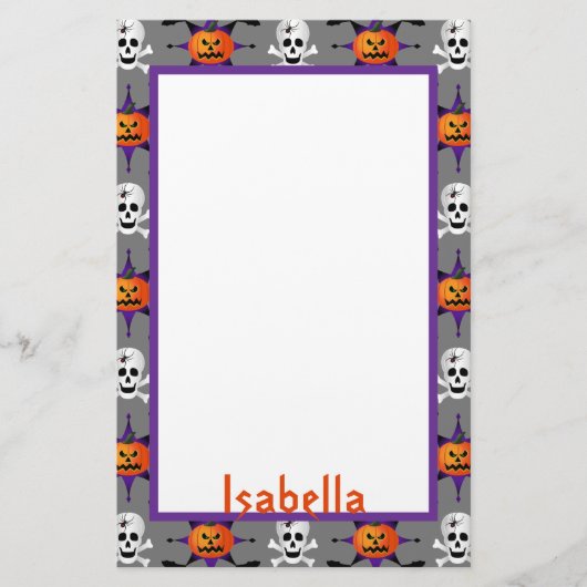 Halloween Pattern Briefpapier (Voorkant)